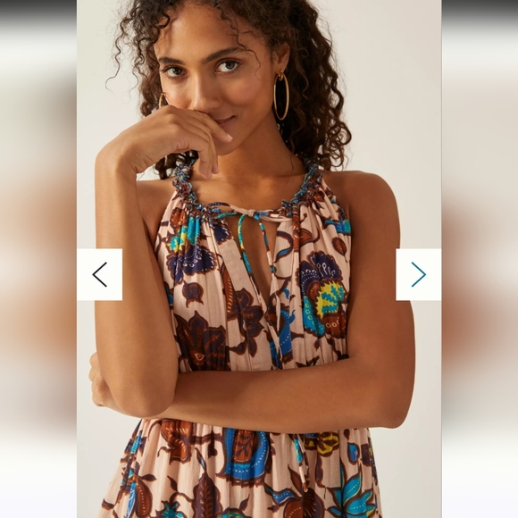 NWT Anthropologie Love The Label Boho Printed Maxi Dress Size XS P 100% cotton - Picture 4 of 13